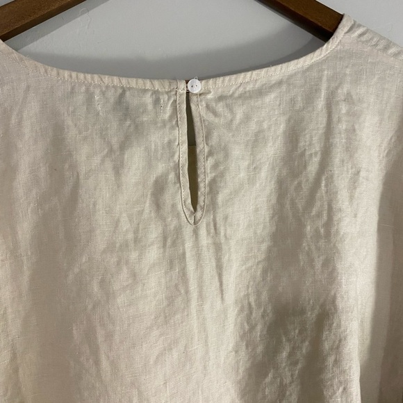 Cynthia Rawley - Tan Linen Ruffle Blouse - Picture 10 of 12